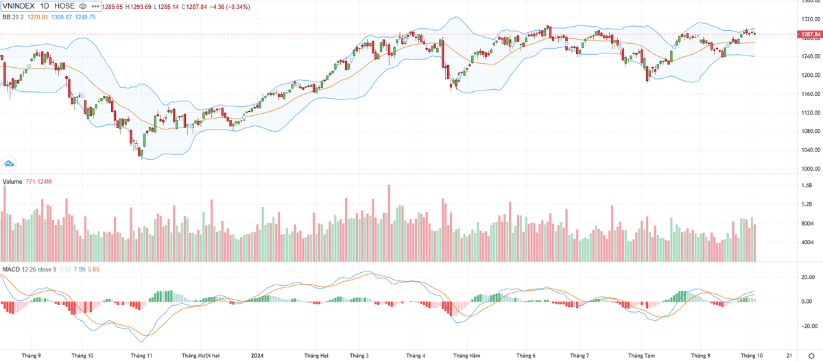 Biểu đồ kỹ thuật VN-Index.