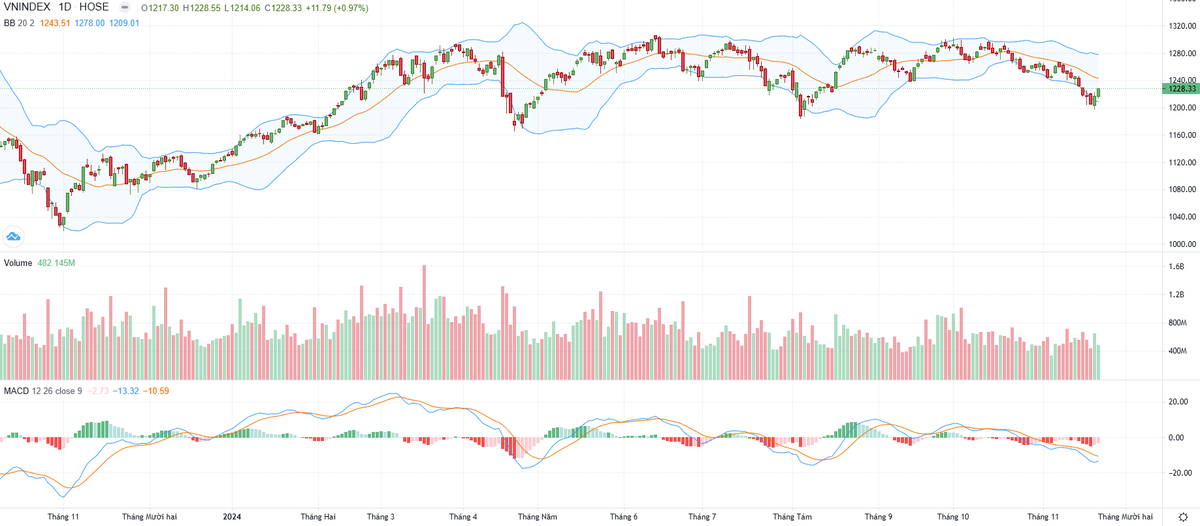 Biểu đồ kỹ thuật VN-Index.