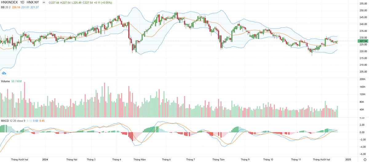 Biểu đồ kỹ thuật HNX-Index.