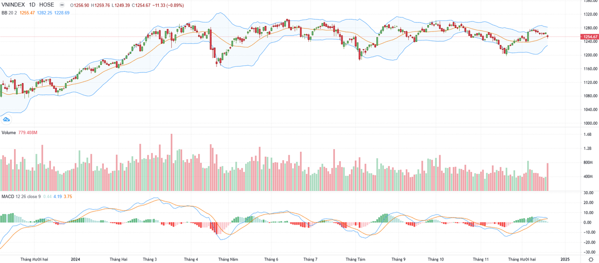 Biểu đồ kỹ thuật VN-Index.
