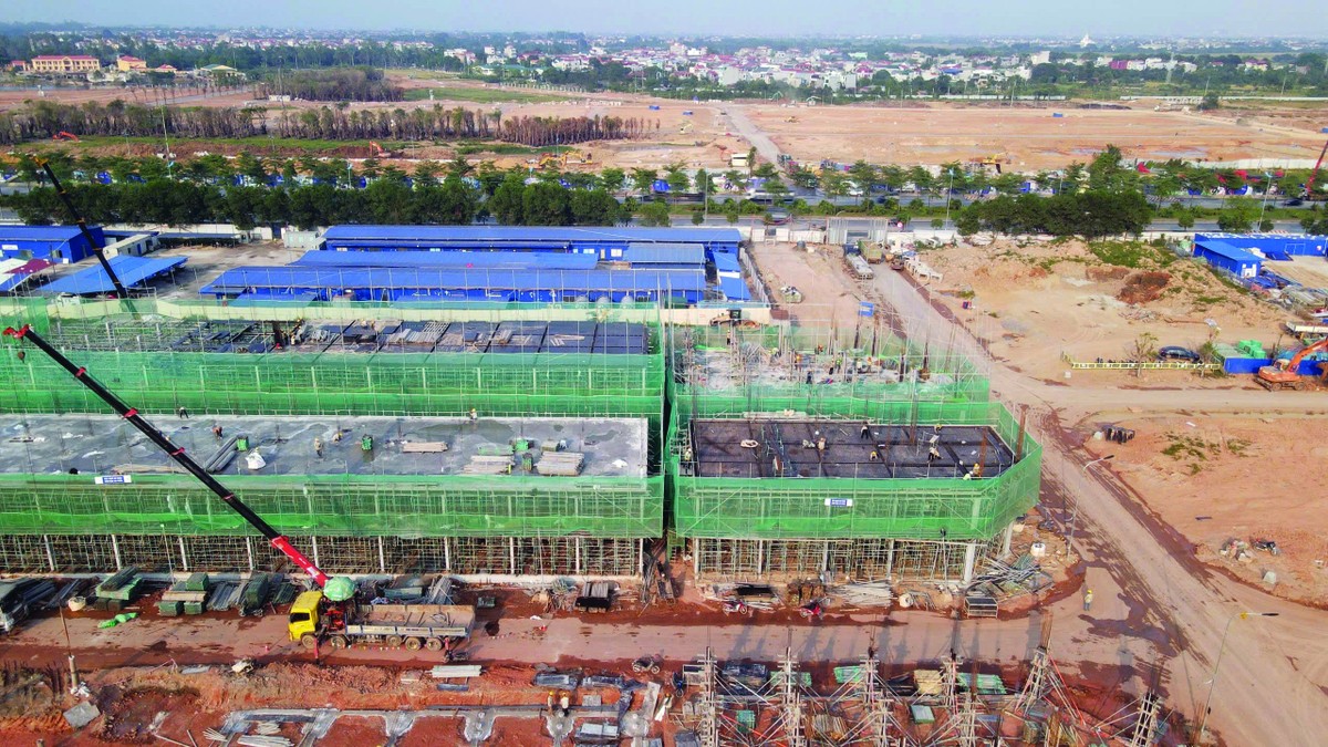 Dự án Vinhomes Cổ Loa đang gấp rút thi công. Ảnh: Dũng Minh.