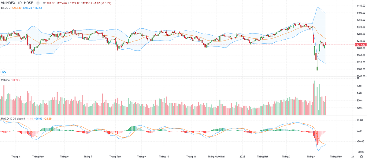 Biểu đồ kỹ thuật VN-Index.
