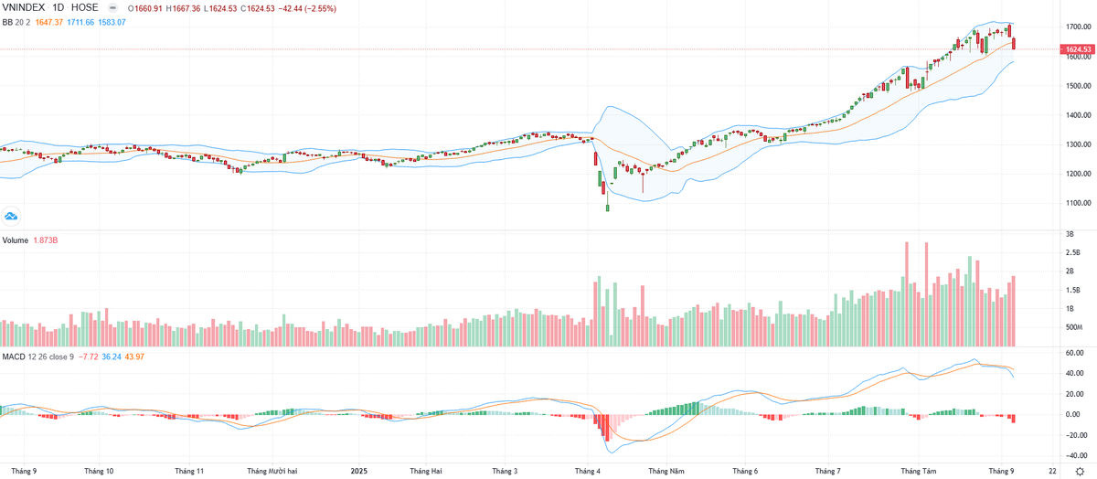 Biểu đồ kỹ thuật VN-Index.