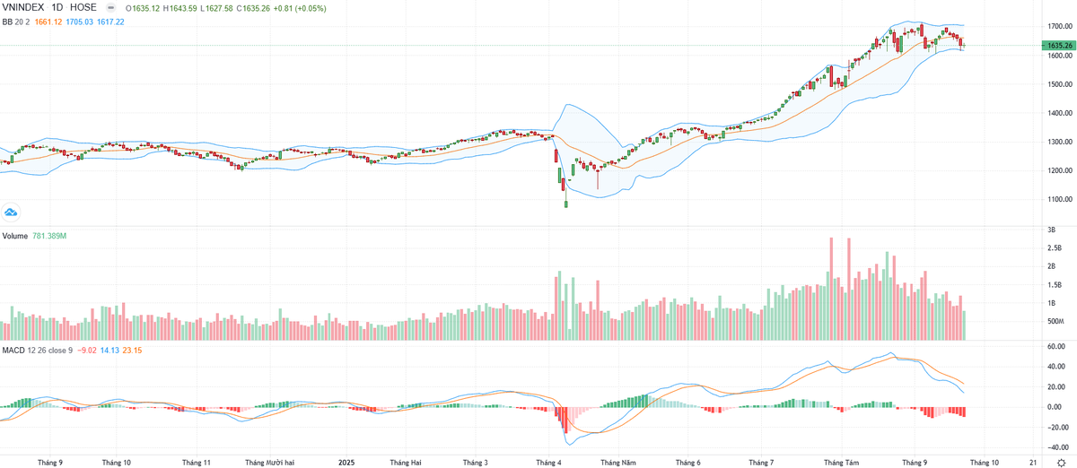 Biểu đồ kỹ thuật VN-Index.