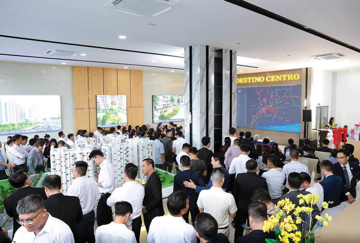 Khách đi xem dự án Destino Centro. Ảnh: Việt Dũng. Khách đi xem dự án Destino Centro. Ảnh: Việt Dũng.