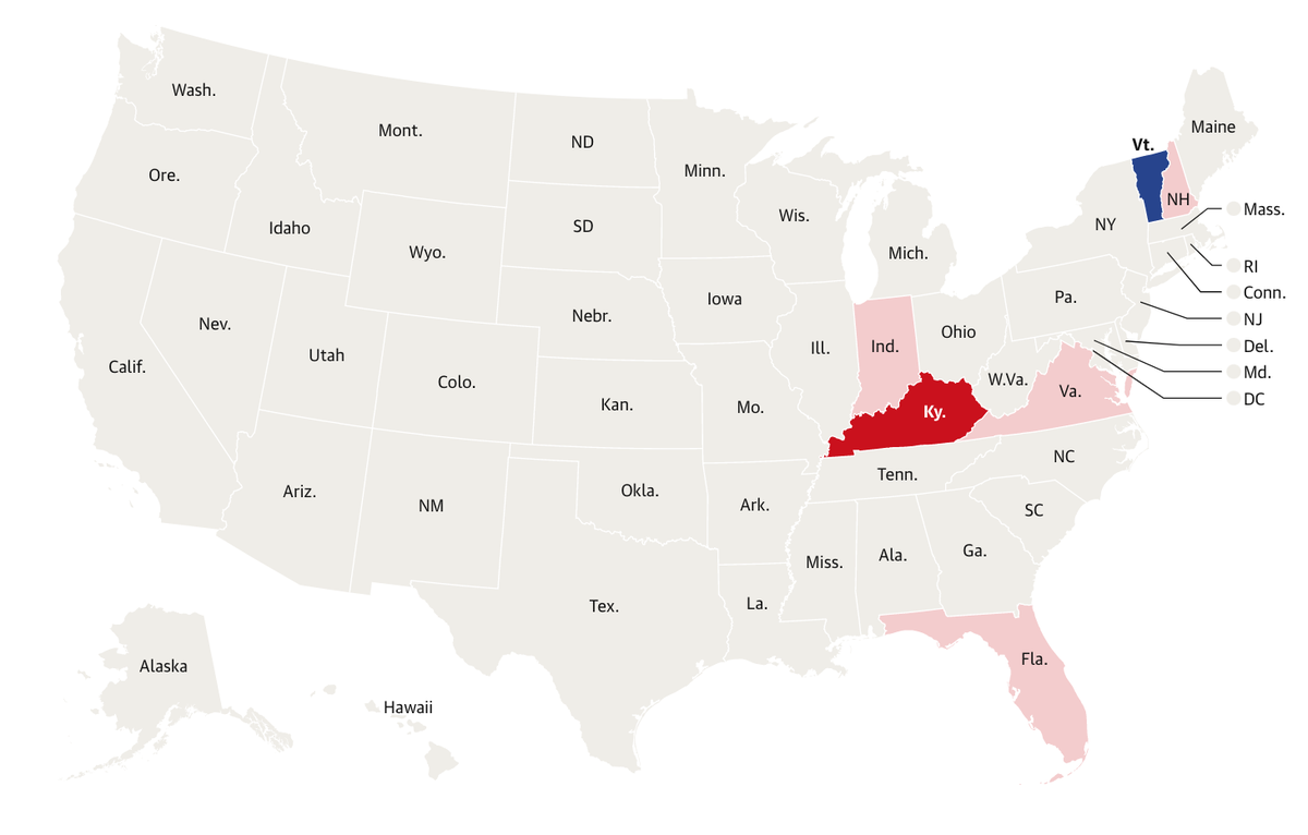 Màu đỏ đại diện cho Đảng cộng hoà với ứng cử viên Donald Trump, màu xanh đại diện cho Đảng Dân chủ với ứng cử viên Joe Biden Màu đỏ đại diện cho Đảng cộng hoà với ứng cử viên Donald Trump, màu xanh đại diện cho Đảng Dân chủ với ứng cử viên Joe Biden
