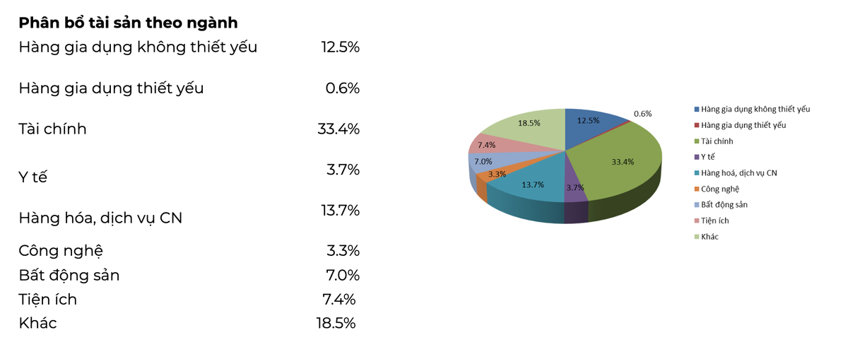 Phân bổ tài sản cổ phiếu tính theo nhóm ngành
