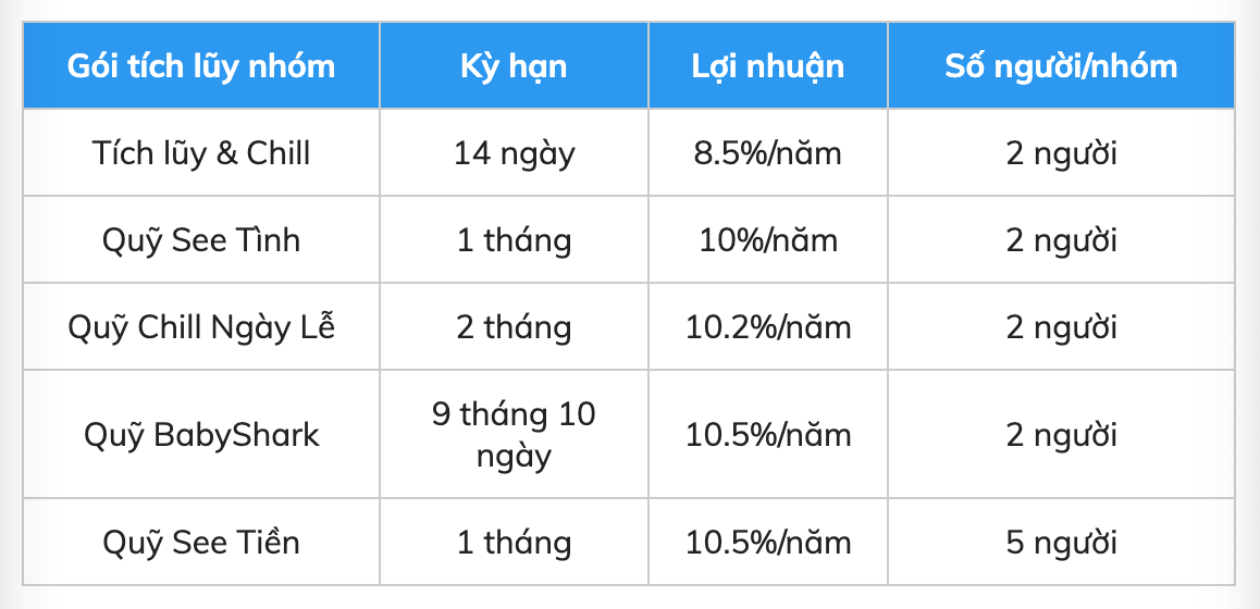 Thông tin 1 chương trình tích luỹ của Infina