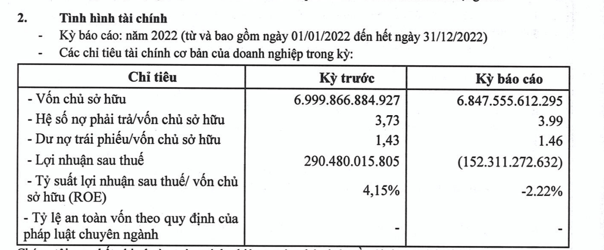Thông tin tài chính của Saigon Glory