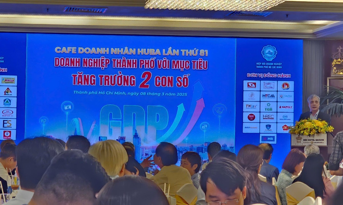 PGS.TS. Trần Đình Thiên chia sẻ tại Café Doanh nhân HUBA