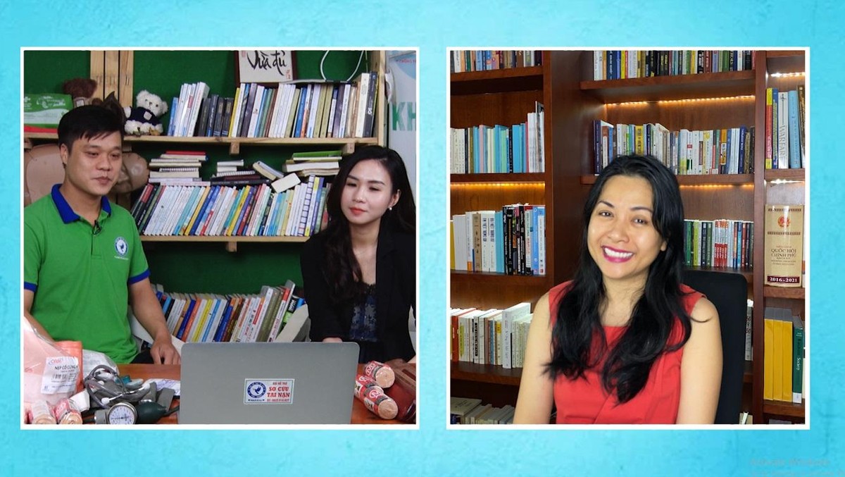 Phần giao lưu trực tuyến của chị Trần Uyên Phương trong chương trình.