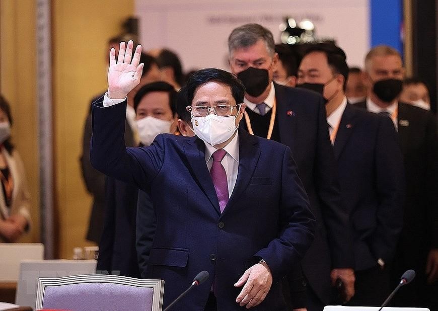 Thủ tướng Phạm Minh Chính tham dự phiên cấp cao Diễn đàn Doanh nghiệp thường niên (VBF) 2022.