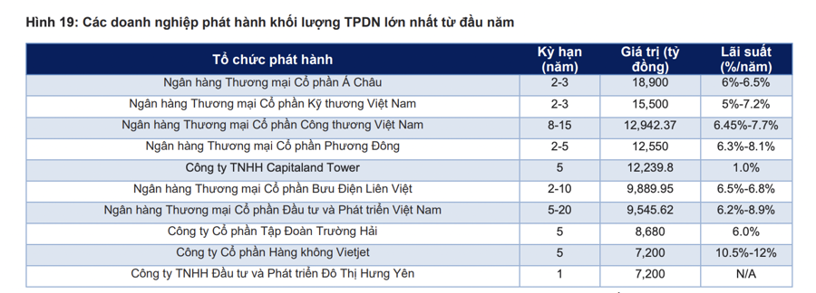 Nhóm doanh nghiệp ngân hàng và bất động sản phát hành trái phiếu doanh nghiệp nhiều nhất trong năm 2023.