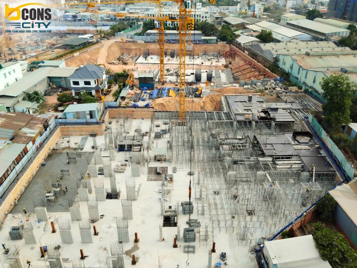 Tiến độ thực tế trên công trường Tháp Green Topaz đến tháng 4/2023.