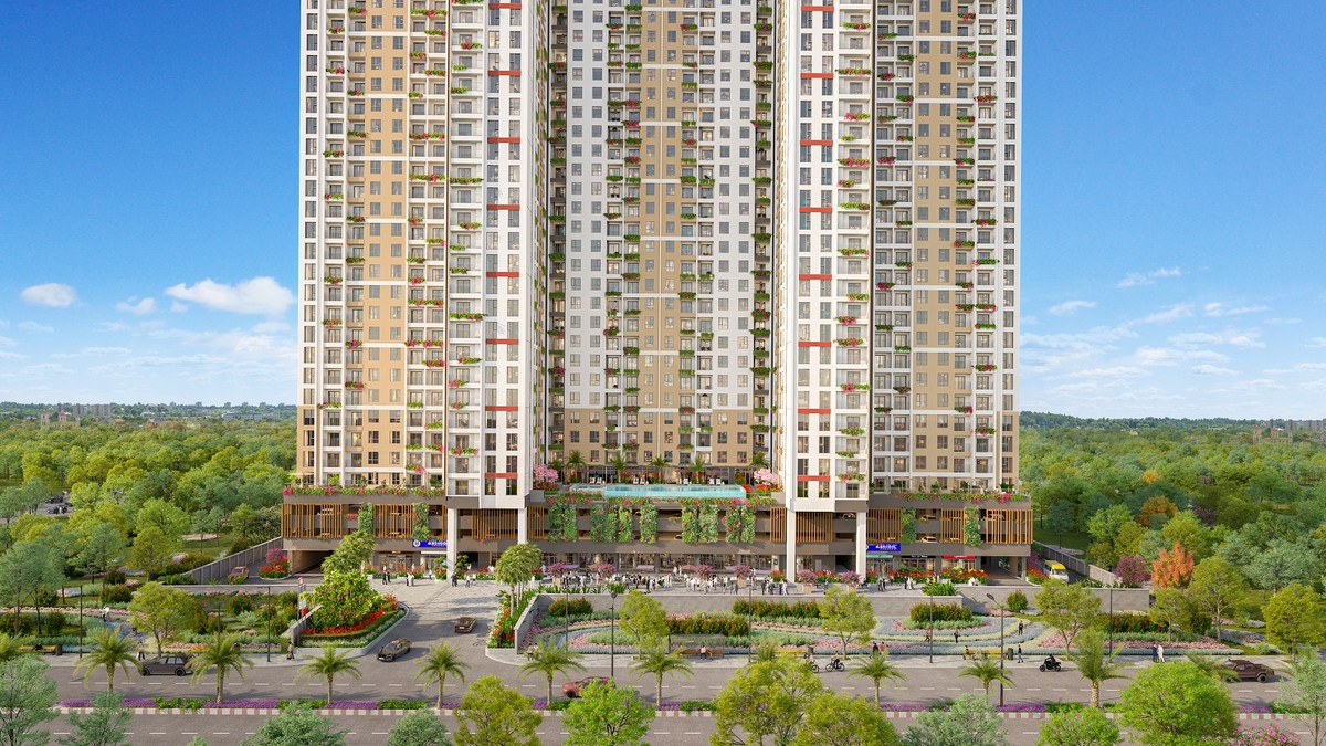 Phối cảnh khu căn hộ Bcons Aria được Tập đoàn Bcons phát triển trên khu đất 7.887m2.