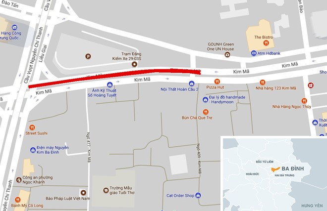 Đường Kim Mã thu hẹp còn 3 m, cấm ôtô để thi công metro Hà Nội ảnh 1