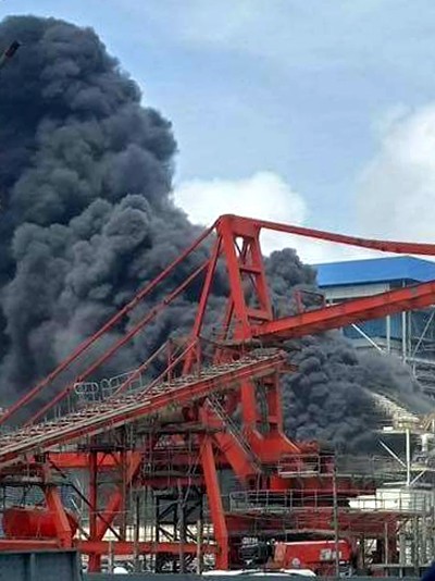 Cháy lớn tại nhiệt điện Duyên Hải 3, nhiều công nhân đu dây thoát thân ảnh 1