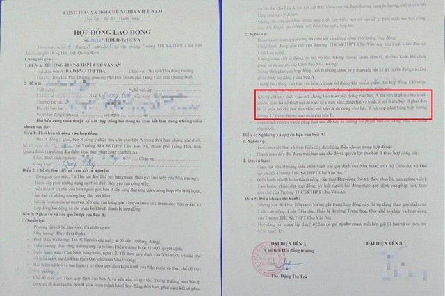Quảng Bình: Giáo viên phải đền 60 triệu đồng nếu nghỉ việc không báo trước... 5 năm ảnh 1