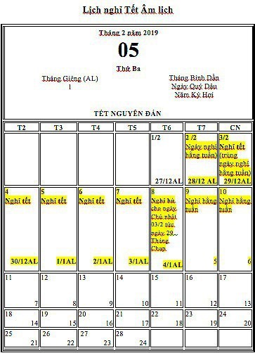 Thủ tướng chốt số ngày nghỉ Tết Dương lịch và Tết Âm lịch 2019 ảnh 1