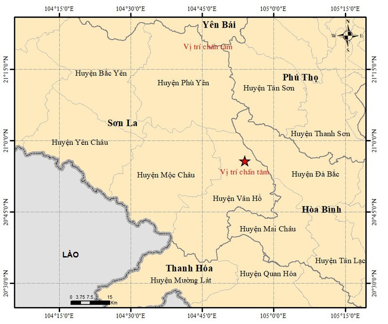 Sơn La xảy ra 3 trận động đất trong sáng 17/8 ảnh 1