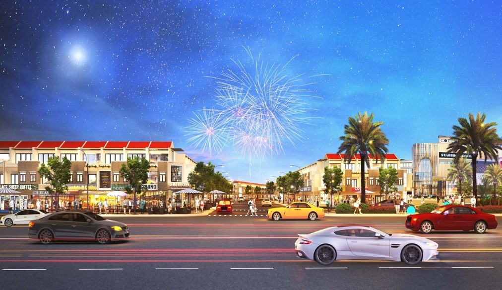 Phối cảnh trục đường trung tâm dự án Casa Mall.