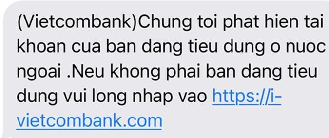 Ví dụ về một tin nhắn lừa đảo.