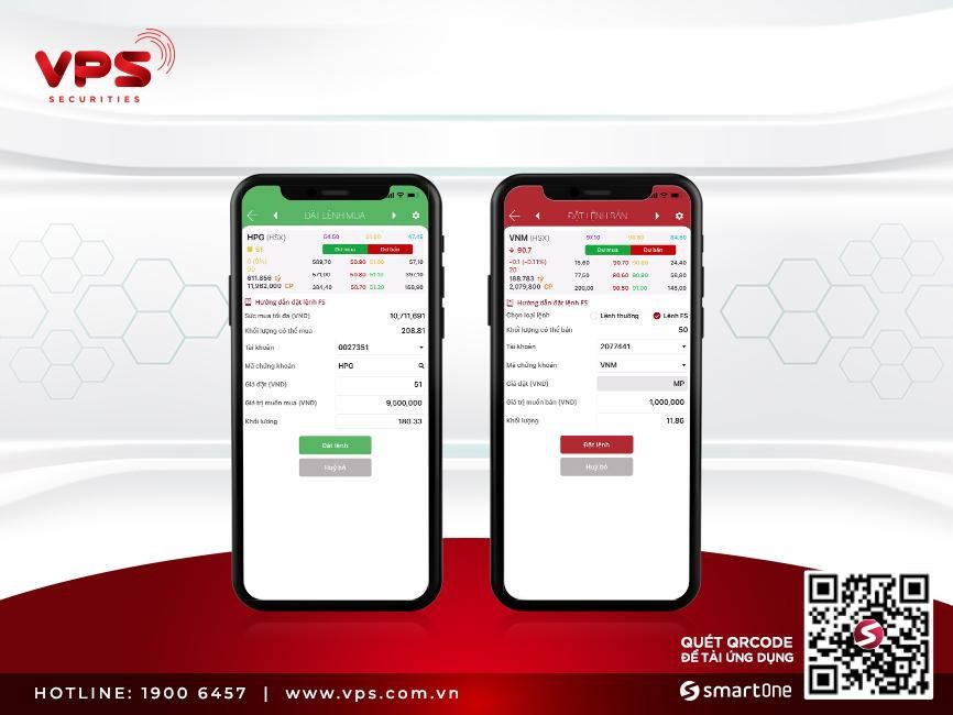 Mua/bán cổ phiếu lô lẻ bằng tính năng đặt lệnh FS trên nền tảng VPS SmartOne đơn giản như với lệnh giao dịch thông thường. Mua/bán cổ phiếu lô lẻ bằng tính năng đặt lệnh FS trên nền tảng VPS SmartOne đơn giản như với lệnh giao dịch thông thường.