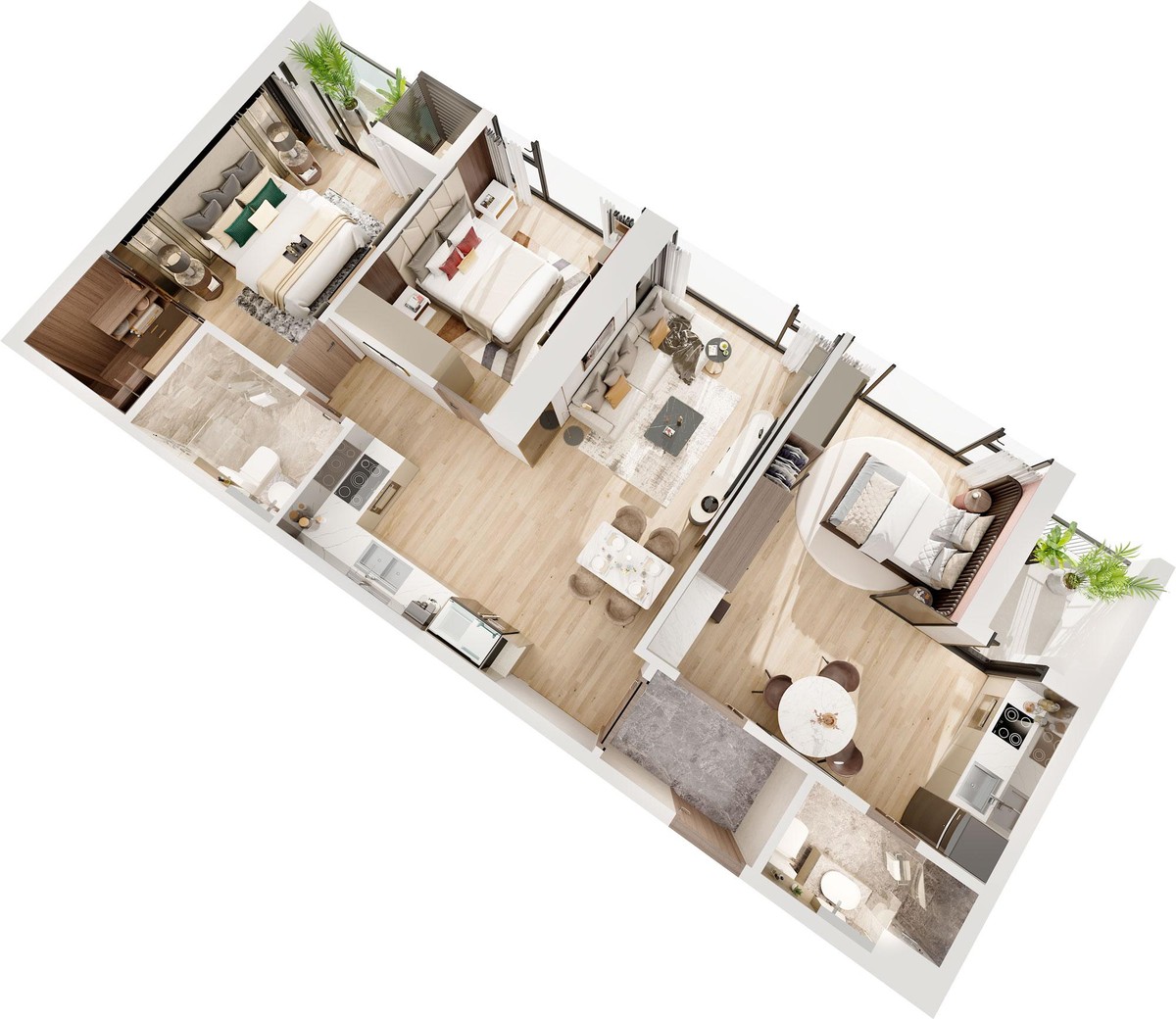 Với 2 lối vào khác nhau, căn hộ Dual Key đảm bảo sự riêng tư cho từng không gian.