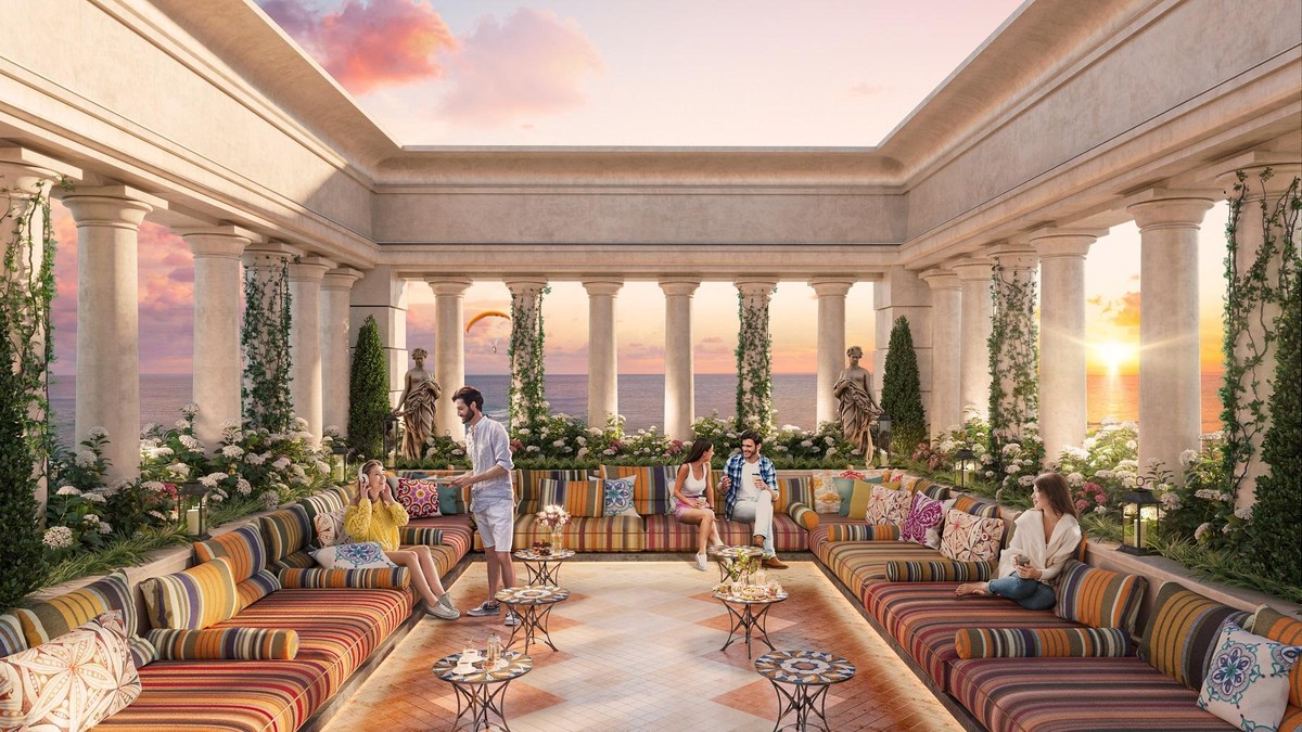 Không gian cafe tầng mái tại tháp căn hộ The Sea (Ảnh phối cảnh minh họa).