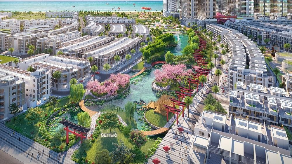 Phối cảnh không gian sống trong lòng Khu đô thị Nhơn Hội New City.