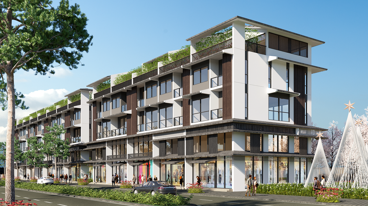 231 căn townhouse tại phân khu Koto được thiết kế theo phong cách truyền thống kết hợp hiện đại. Ảnh phối cảnh minh họa.