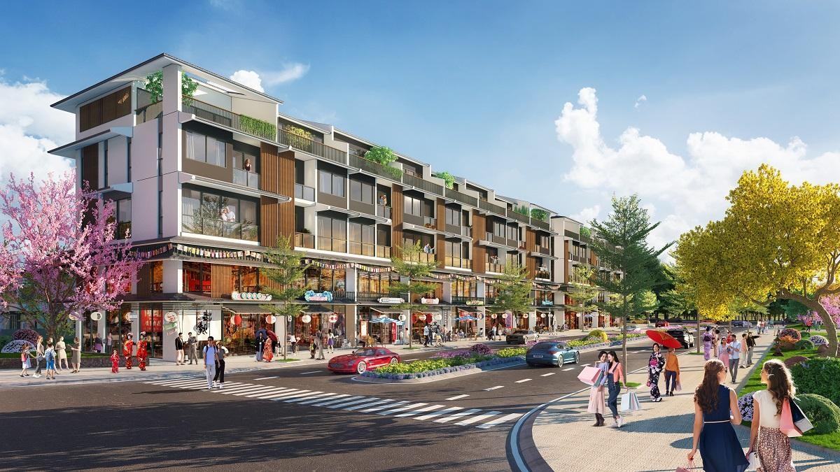 Thiết kế townhouse tối ưu không gian sinh hoạt và kinh doanh. Ảnh phối cảnh minh họa.