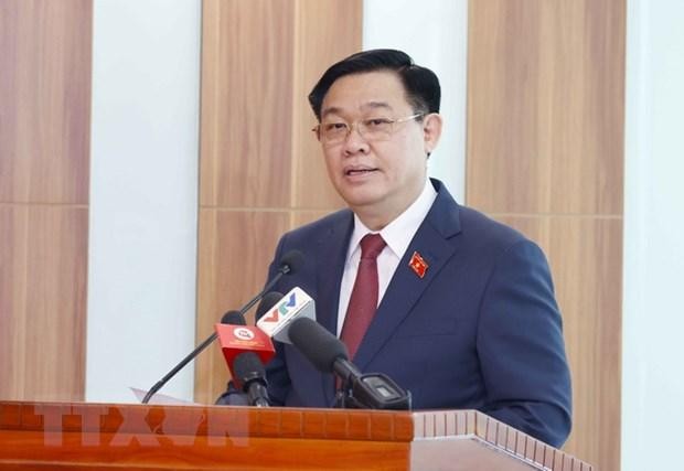 Chủ tịch Quốc hội Vương Đình Huệ phát biểu. (Ảnh: Doãn Tấn/TTXVN).