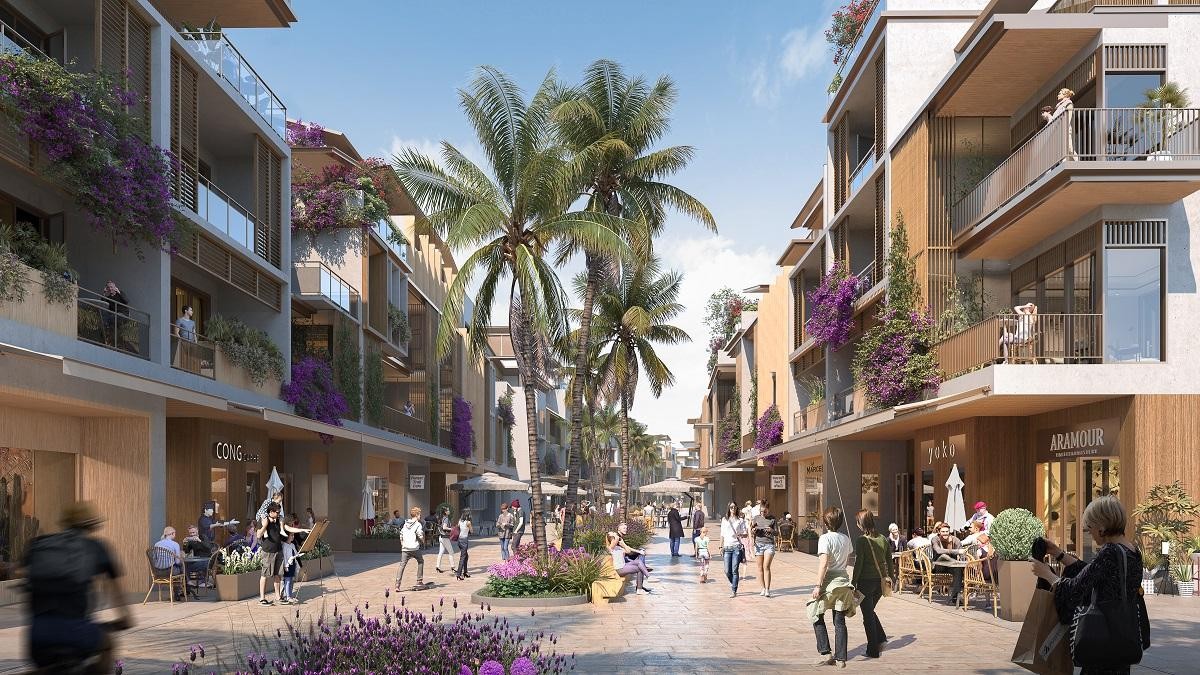 Nhà phố thương mại tại Paradise Walk. Ảnh phối cảnh minh họa.