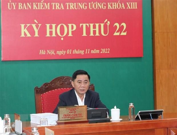 Đồng chí Trần Cẩm Tú, Ủy viên Bộ Chính trị, Bí thư Trung ương Đảng, Chủ nhiệm Ủy ban Kiểm tra Trung ương chủ trì Kỳ họp. (Ảnh: Phương Hoa/TTXVN). Đồng chí Trần Cẩm Tú, Ủy viên Bộ Chính trị, Bí thư Trung ương Đảng, Chủ nhiệm Ủy ban Kiểm tra Trung ương chủ trì Kỳ họp. (Ảnh: Phương Hoa/TTXVN).