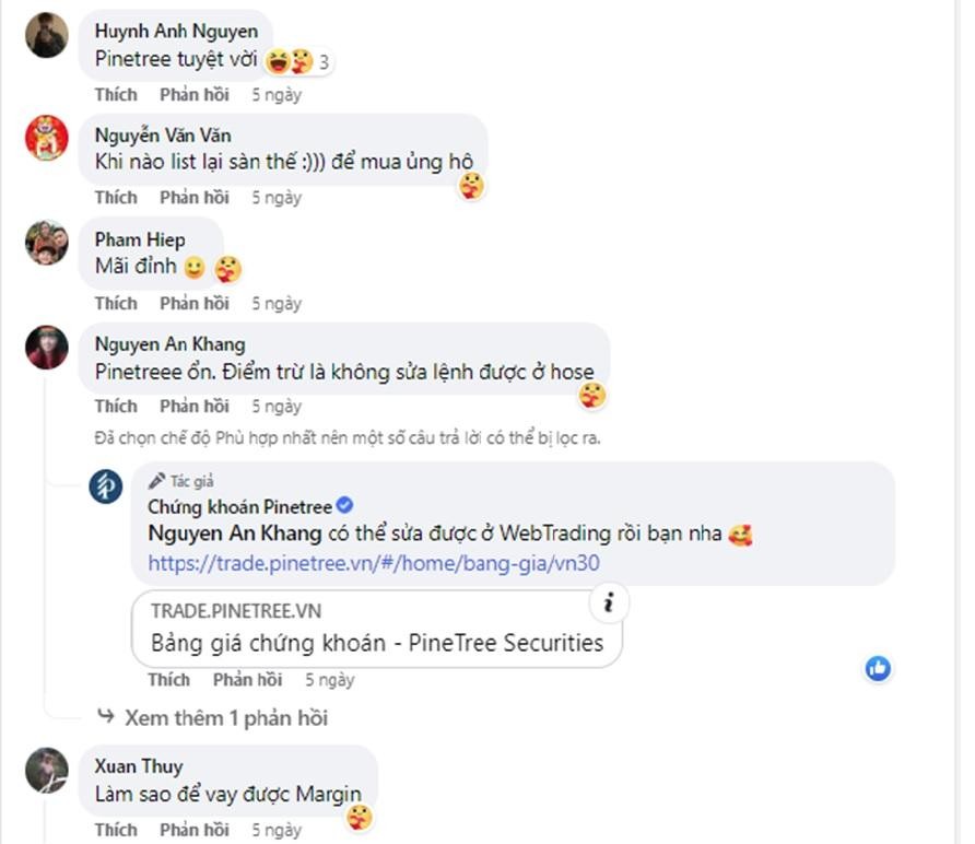 Khách hàng phản ứng tích cực về việc Pinetree giữ nguyên mức lãi 9%