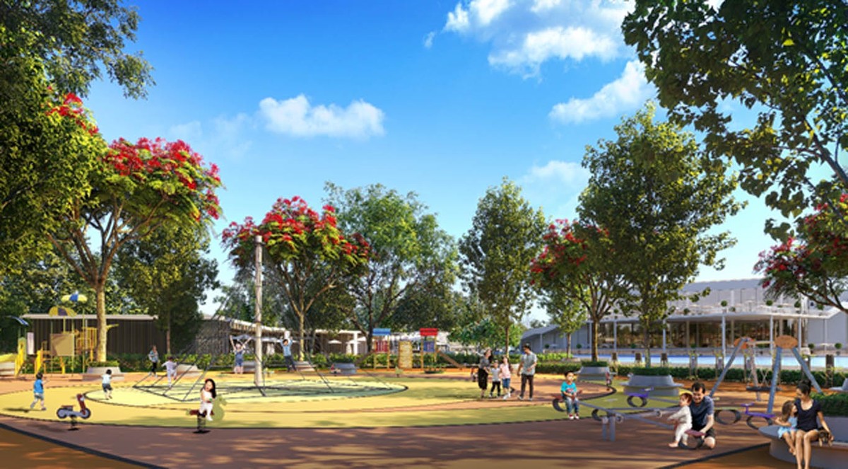 Khu vui chơi trẻ em riêng biệt được xây dựng trong không gian thoáng đãng, an toàn. Ảnh Vietracimex.