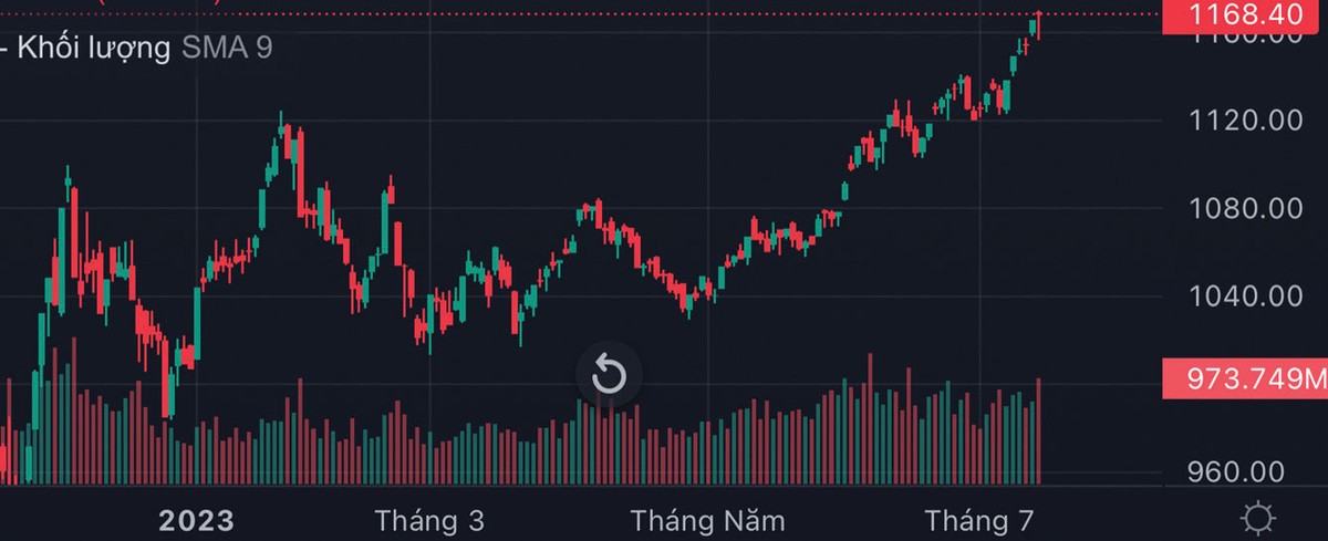 Diễn biến chỉ số VN-Index.