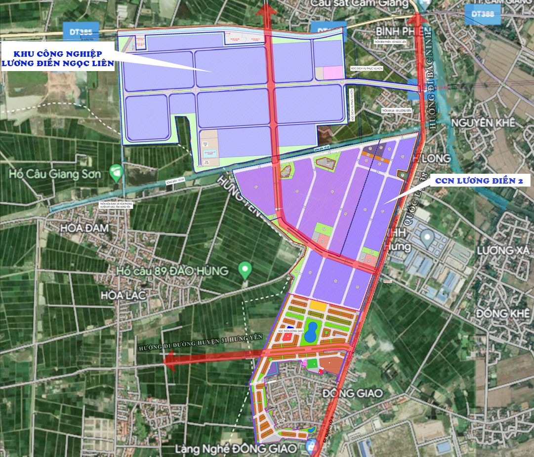 Bản đồ vị trí KCN Lương Điền – Ngọc Liên.