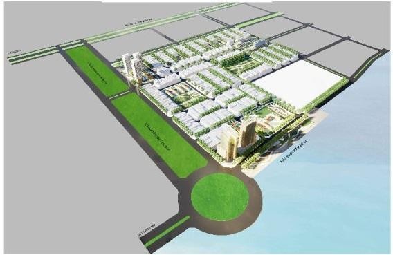 Phối cảnh tổng thể Quy hoạch chi tiết 1/500 Khu tái định cư và dân cư Vĩnh Lợi, huyện Phù Mỹ