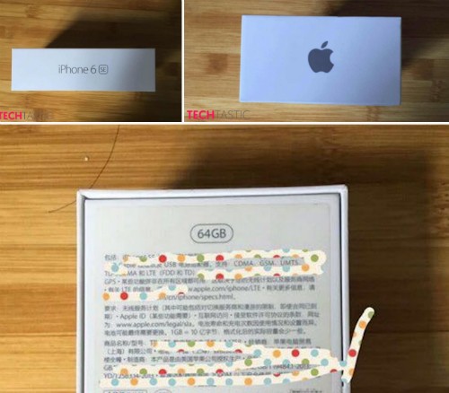 Hình ảnh vỏ hộp và sách hướng dẫn có logo iPhone 6 SE.