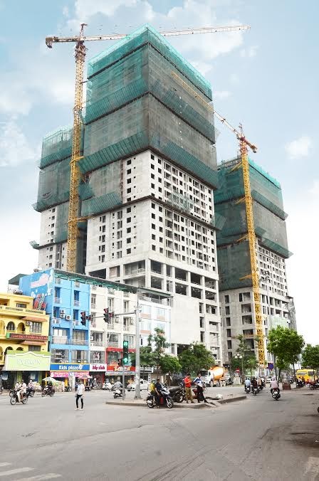 Hòa Phát cất nóc tòa tháp cao nhất của chung cư Mandarin Garden 2 ảnh 1