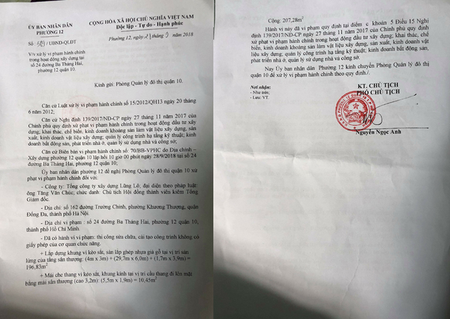 Đề nghị xử phạt Tổng công ty xây dựng Lũng Lô vì cải tạo công trình không phép ảnh 1