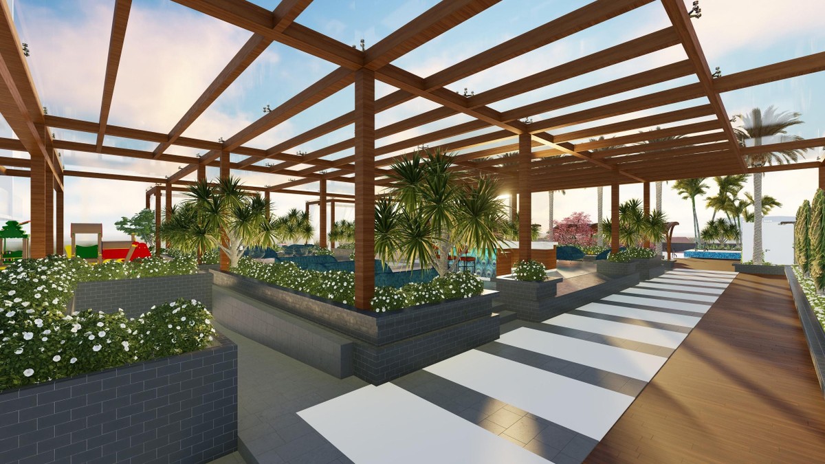 Không gian tràn ngập thiên nhiên được xây dựng xen kẽ với các căn hộ. Không gian tràn ngập thiên nhiên được xây dựng xen kẽ với các căn hộ.