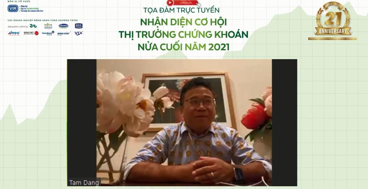 Ông Đặng Thành Tâm, Chủ tịch KBC trao đổi tại buổi tọa đàm trực tuyến.