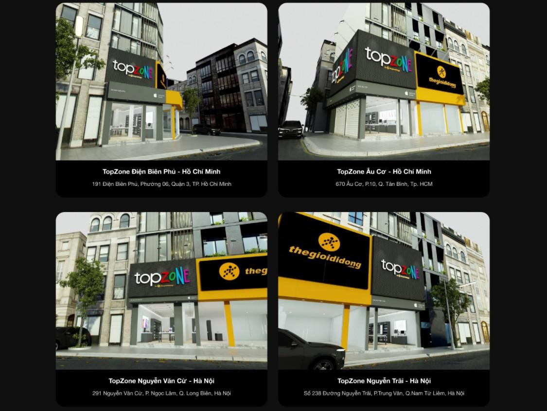 4 cửa hàng Topzone đầu tiên của Thế Giới Di Động