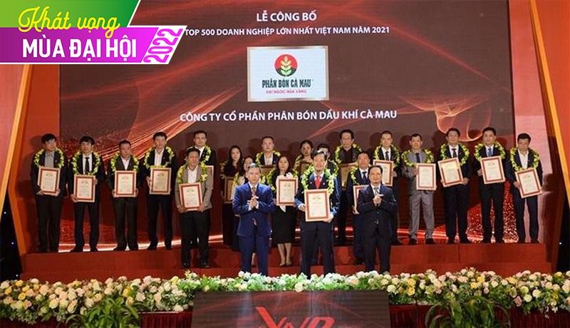 Công ty cổ phần Phân bón Dầu khí Cà Mau lọt Top 500 doanh nghiệp lớn nhất Việt Nam (VNR500) năm 2021. Công ty cổ phần Phân bón Dầu khí Cà Mau lọt Top 500 doanh nghiệp lớn nhất Việt Nam (VNR500) năm 2021.