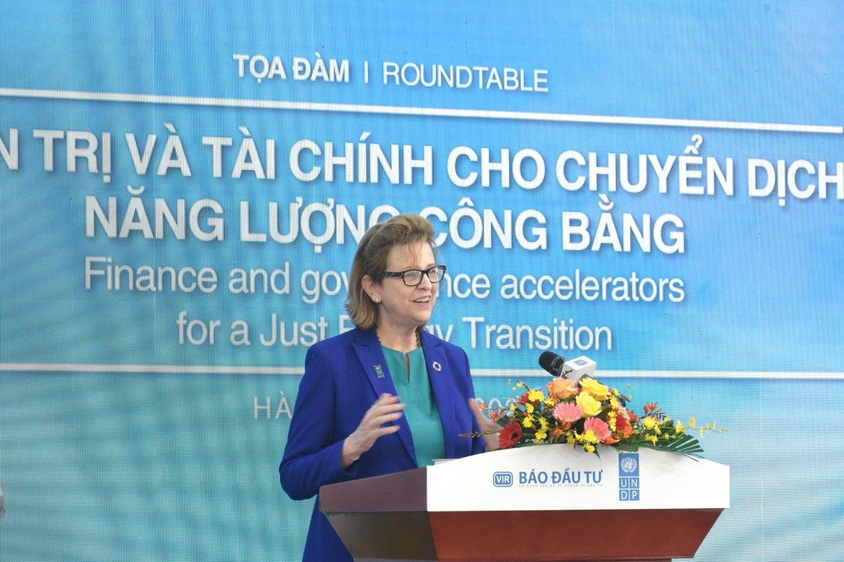 Bà Caitlin Wiesen-Antin, Trưởng đại diện Thường trú UNDP tại Việt Nam phát biểu tại Hội thảo. Ảnh: Dũng Minh