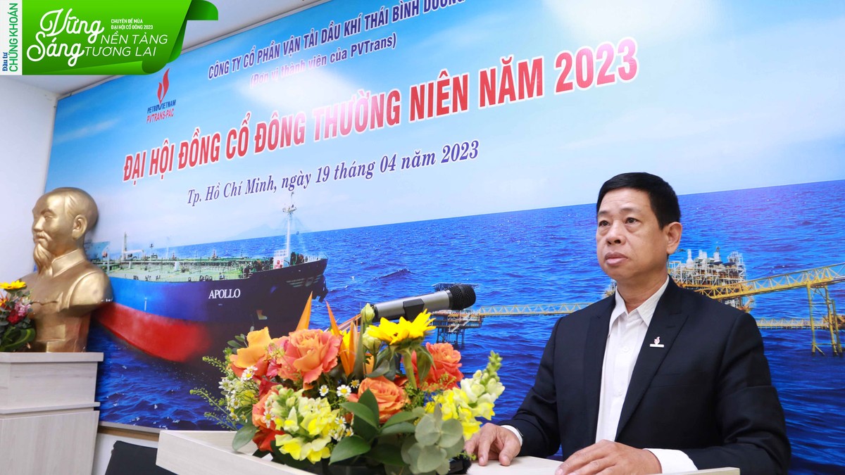 Ông Nguyễn Thế Dân, thành viên HĐQT trình cổ đông kế hoạch bầu và miễn nhiệm thành viên HĐQT. Ảnh: Lê Toàn