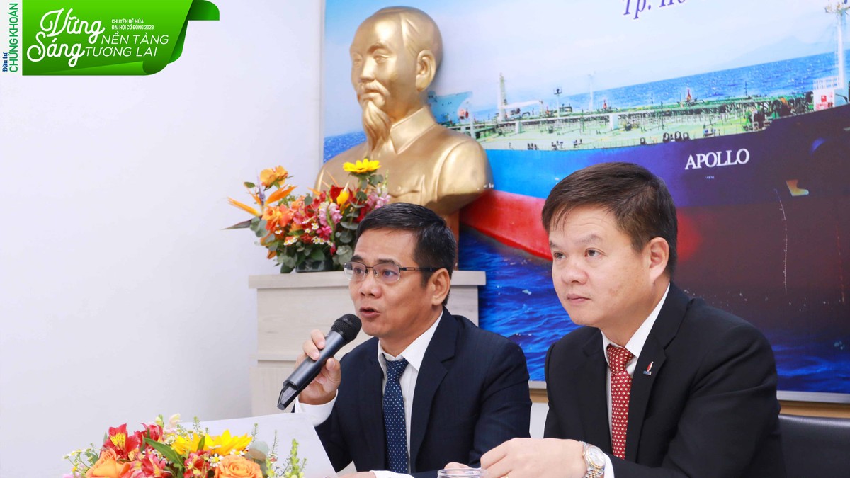 Ông Lê Mạnh Tuấn, Chủ tịch HĐQT PV Trans Pacific trả lời câu hỏi của cổ đông. Ảnh: Lê Toàn